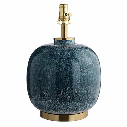 20-Inch Coastal Blue Metal Table Lamp With Empire Shade