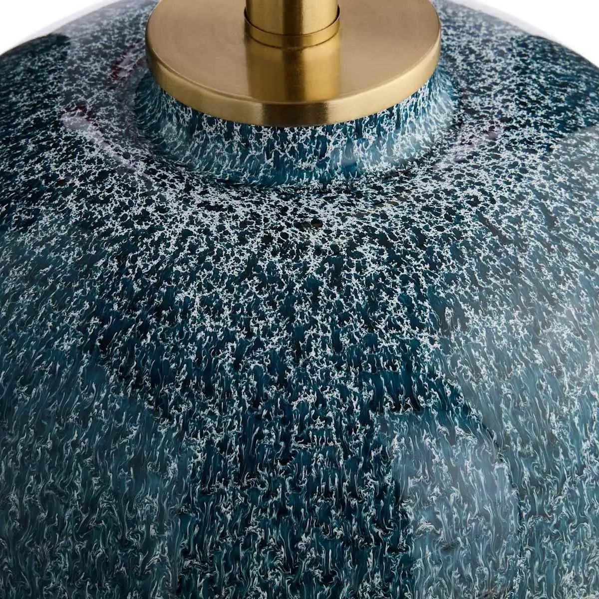 20-Inch Coastal Blue Metal Table Lamp With Empire Shade