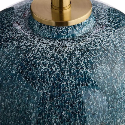 20-Inch Coastal Blue Metal Table Lamp With Empire Shade