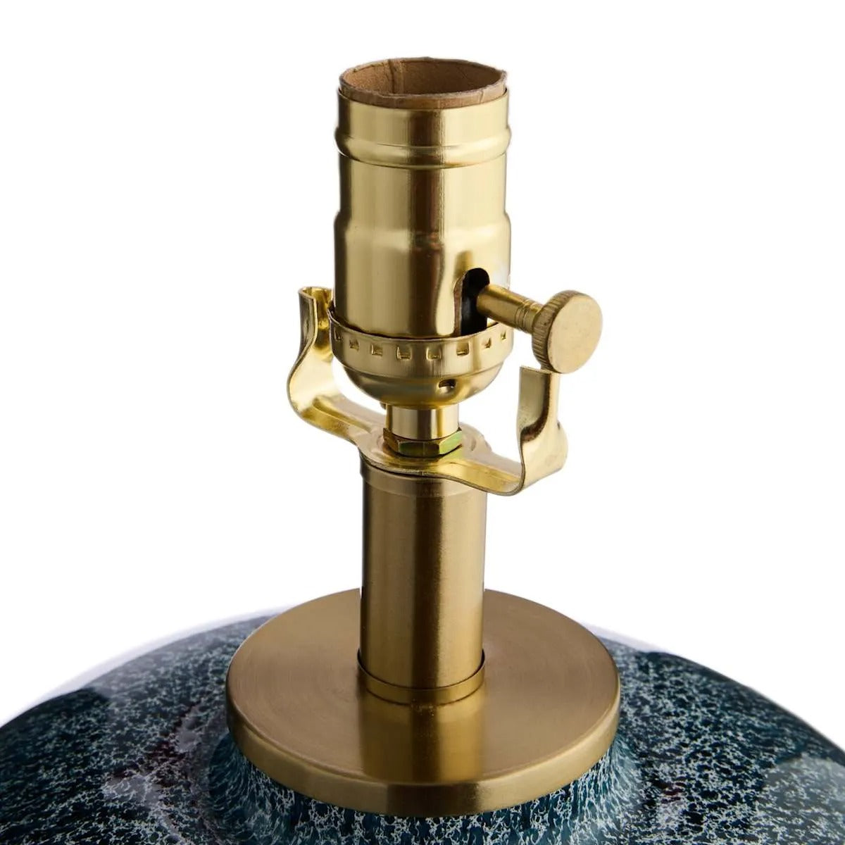 20-Inch Coastal Blue Metal Table Lamp With Empire Shade