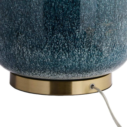 20-Inch Coastal Blue Metal Table Lamp With Empire Shade