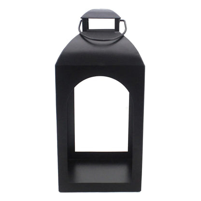 Modern Black Metal Arch Candle Lantern - 17 Inch