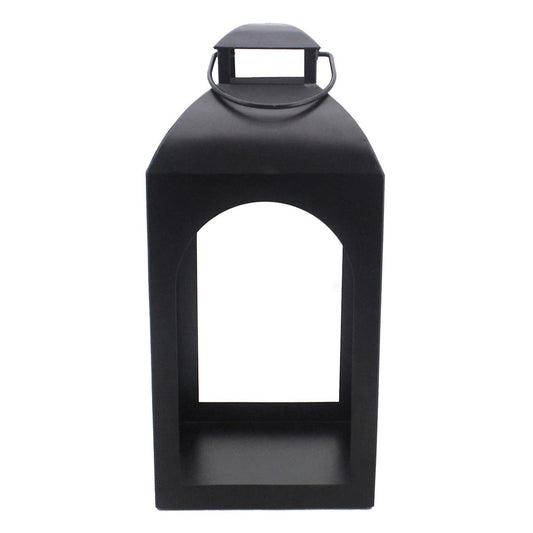 Modern Black Metal Arch Candle Lantern - 17 Inch