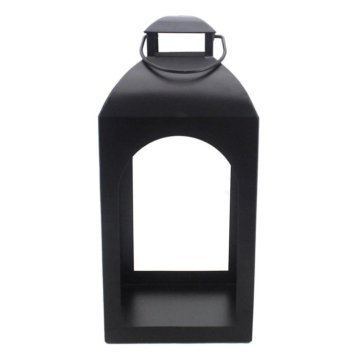 Modern Black Metal Arch Candle Lantern - 17 Inch