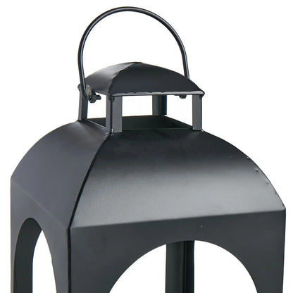 Modern Black Metal Arch Candle Lantern - 17 Inch